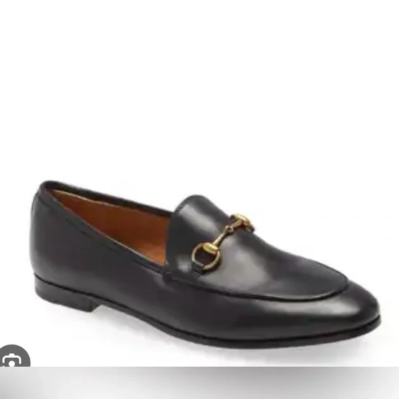 NIB Lisa Vicky Black Loafers with Gold Accent - Picture 2 of 4